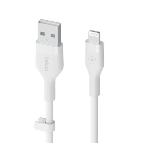 Belkin BoostCharge 2m White Silicon USB-A to Lightning Cable