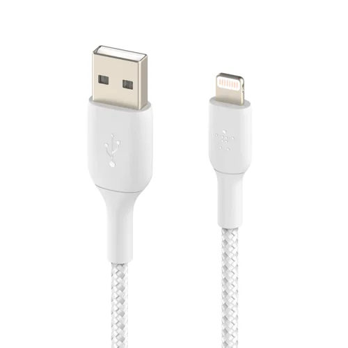 Belkin BoostCharge 15cm White Braided Lightning to USB-A Cable