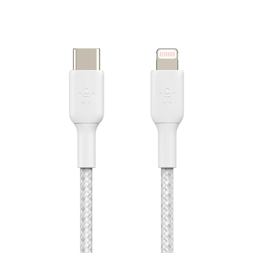 Belkin BoostCharge 1m White Braided Lightning to USB-C Cable