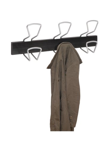 Alba 5 Double Hook Coat Hanger Wall Mounted Black/Metal - PMPRO5M