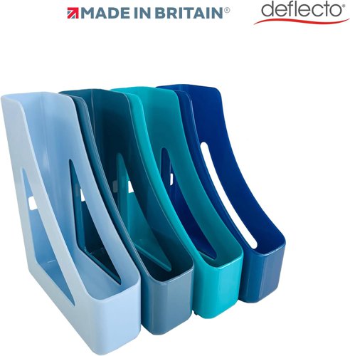 Deflecto Cool Breeze A4 Magazine Files Deep Blue and Aqua (Pack 4) - CP038YTCB