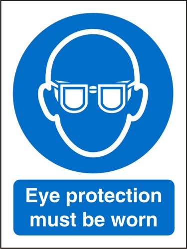 SECO Mandatory Safety Sign Eye Protection Must Be Worn Self Adhesive Vinyl 150 x 200mm - M004SAV150X200