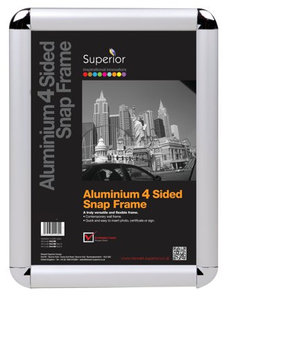 SECO A5 Snap Frame with Round Corners 25mm Silver - ROUNDA5