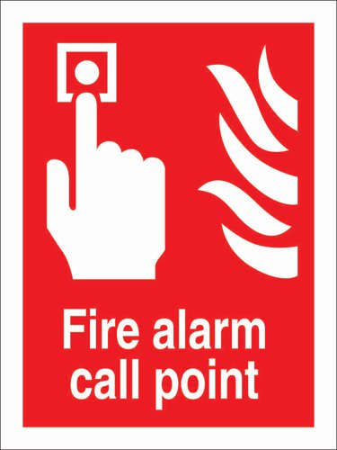 SECO Fire Fighting Equipment Safety Sign Fire Alarm Call Point Semi Rigid Plastic 150 x 200mm - FF073SRP150X200