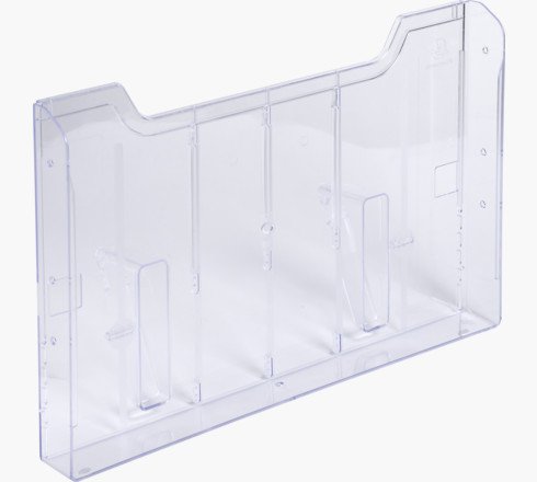 Exacompta Horizontal Wall Literature Holder 80 x 327 x 213mm Clear - 64158D