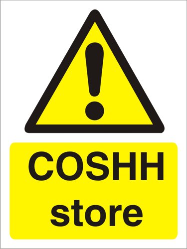 SECO Warning Safety Sign COSHH Store Self Adhesive Vinyl 150 x 200mm - W0201SAV150X200