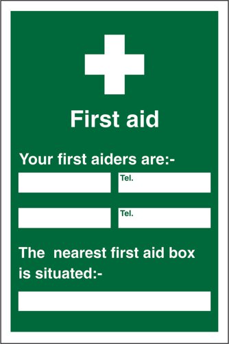 SECO Safe Procedure Safety Sign First Aiders Semi Rigid Plastic 200 x 300mm - KS008SRP200X300