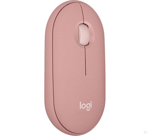 Logitech Pebble 2 M350s 4000 DPI Ambidextrous RF Wireless + Bluetooth Optical Tonal Rose Mouse