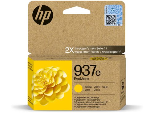 HP 937e EvoMore Yellow Ink Cartridge - 4S6W8NE