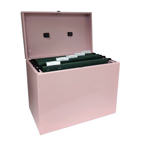 ValueX Cathedral Metal Suspension File Box A4 Pastel Pink - FPA4PP