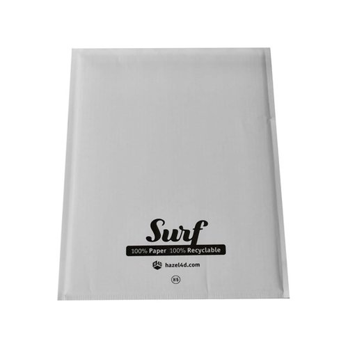 Surf All Paper Padded Mailing Envelopes Size H(5) 100% Recyclable Internal Size 270mm x 360mm White (Box 100) - HONEYH5