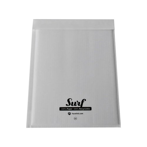 Surf All Paper Padded Mailing Envelopes Size G(4) 100% Recyclable Internal Size 240mm x 330mm White (Box 100) - SURFG4