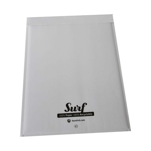 Surf All Paper Padded Mailing Envelopes Size K(7) 100% Recyclable Internal Size 350mm x 470mm White (Box 100) - SURFK7