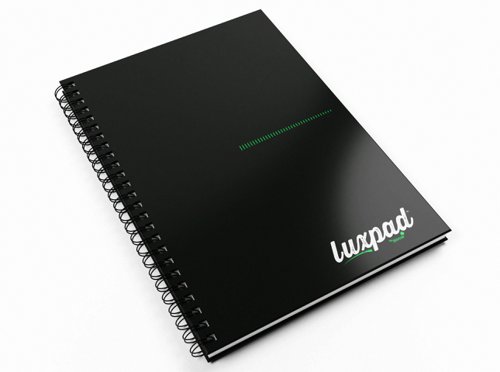 Silvine Luxpad Recycled Twin Wire Hardback Notebook A5 140 Page Ruled 100% Recycled Paper Black (Pack 5) - THBPINA5RE