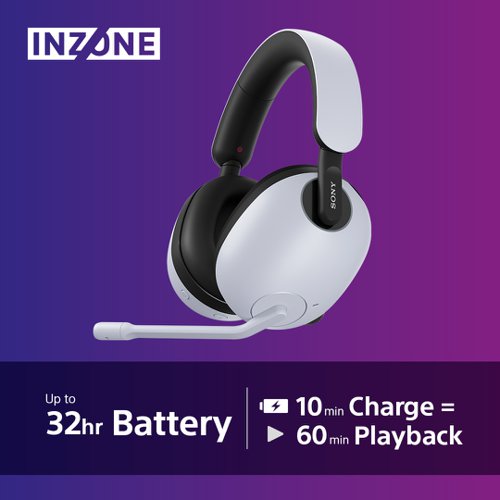 Sony Inzone H9 Wireless Noise Cancelling White Gaming Headset