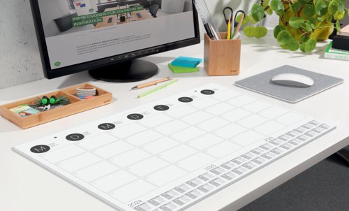 Desk Pad Wall Calendar Monthly Planner with 3 Year Calendar 595 x 410mm 120gsm 12 Sheets - HO550