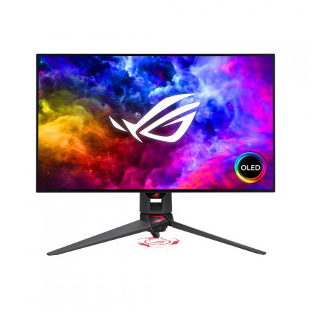 ASUS ROG Swift PG27AQDM 26.5 Inch 2560 x 1440 Pixels Wide Quad HD OLED AMD FreeSync Premium HDR HDMI DisplayPort USB Gaming Monitor