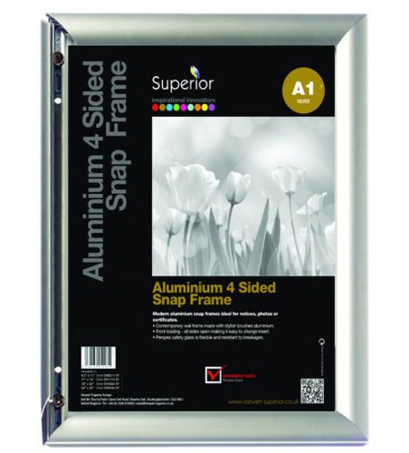 SECO A1 Brushed Aluminium Snap Frame Silver - AM-A1SV