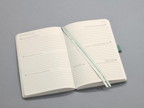 Conceptum Diary 2025 Approx A5 Week To View Softcover Softwave Surface 135x210x27mm Mint Green