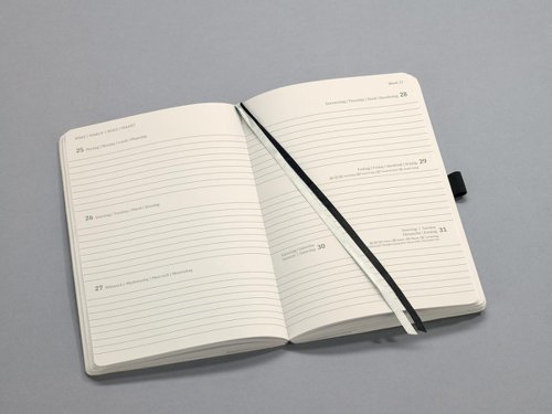 Conceptum Diary 2025 Approx A5 Week To View Softcover Softwave Surface 135x210x27mm Black