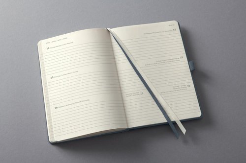 Conceptum Diary 2025 Approx A5 Week To View Hardcover Softwave Surface 148x213x30mm Dark Grey