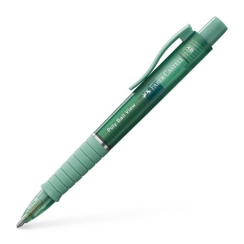 Faber-Castell Ballpoint Pen Poly Ball View Green (Pack 5) - 145754