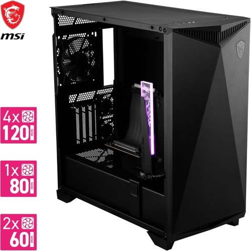 MSI MPG GUNGNIR 300P AIRFLOW EATX Tempered Glass Mid Tower Gaming PC Case