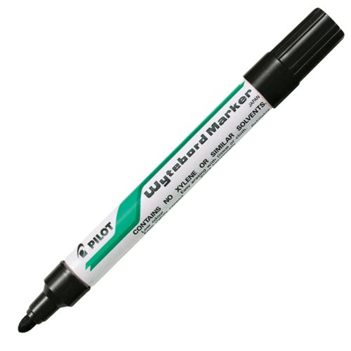 Pilot Wyteboard Medium Tip Drywipe Marker Black (Pack 12) - 4902505088643