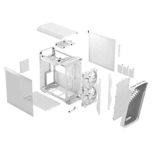 Fractal Design Torrent Compact RGB White Tempered Glass Clear Tint Mid Tower PC Case