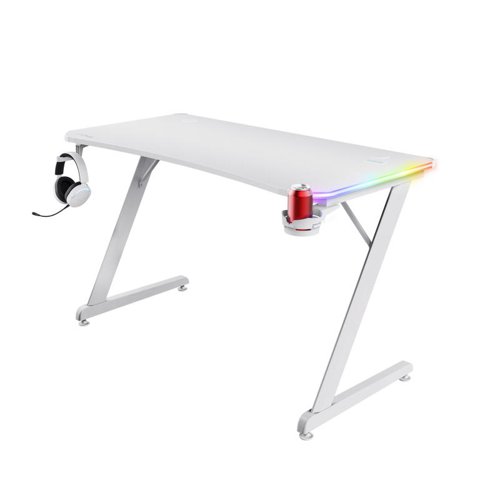 Trust GXT 709 Luminus RGB LED Illuminated White Gaming Desk