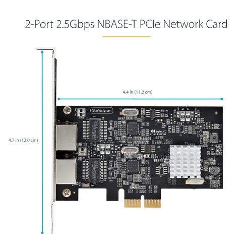 Startech.com 2 Port 2.5Gbps NBASE-T PCIe Network Card Intel I225-V Dual Port