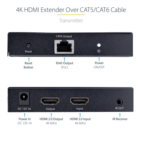 Startech.com 4K HDMI Extender over Cat5/Cat 6 Cable 4k 60Hz