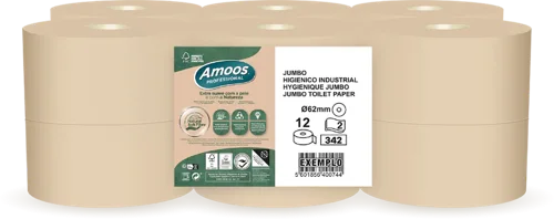 Purely Kind Unbleached Toilet Roll Mini Jumbo 2 Ply 120m 62mm Core (Pack 12) - PK1132