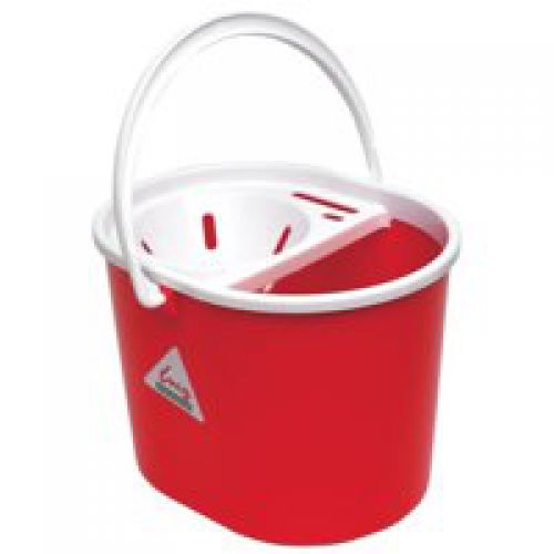 ValueX Plastic Mop Bucket With Wringer 15 Litre Red - 0907005