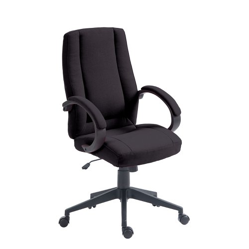 Nautilus Designs Dorset High Back Fabric Executive Office Chair With Padded Fixed Arms Grey - BCF/B432/GY