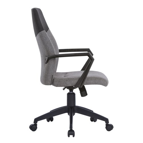 Nautilus Designs Clyde High Back Two Tone Fabric Executive Office Chair With Modern Angular Fixed Arms Grey/Black - BCF/F569/GY-BK