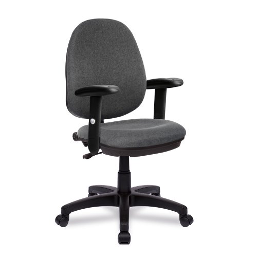 Nautilus Designs Java 100 Medium Back Single Lever Fabric Operator Office Chair With Height Adjustable Arms Grey - BCF/I300/GY/ADT