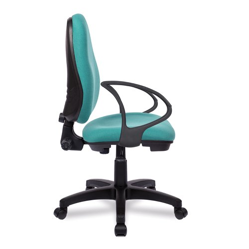 Nautilus Designs Java 100 Medium Back Single Lever Fabric Operator Office Chair With Fixed Arms Green - BCF/I300/GN/A