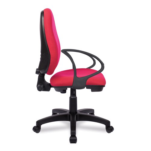 Nautilus Designs Java 100 Medium Back Single Lever Fabric Operator Office Chair With Fixed Arms Red - BCF/I300/RD/A