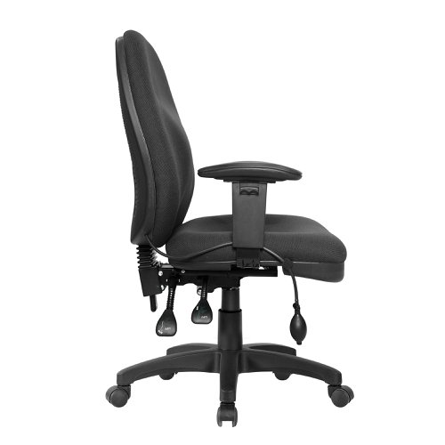 Nautilus Designs Harrison High Back Operator Office Chair With Height Adjustable Back and Arms Black - BCF/K384/BK