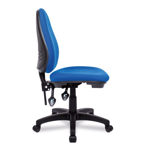 Nautilus Designs Java 200 Medium Back Twin Lever Fabric Operator Office Chair Without Arms Blue - BCF/P505/BL