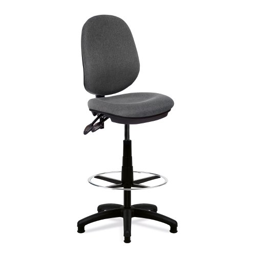 Nautilus Designs Java 200 Medium Back Twin Lever Fabric Draughtsman Operator Chair Without Arms Grey - BCF/P505/GY/FCK