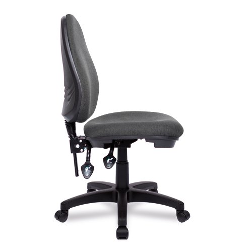 Nautilus Designs Java 200 Medium Back Twin Lever Fabric Operator Office Chair Without Arms Grey - BCF/P505/GY