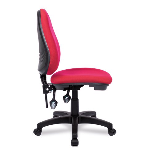 Nautilus Designs Java 200 Medium Back Twin Lever Fabric Operator Office Chair Without Arms Red - BCF/P505/RD