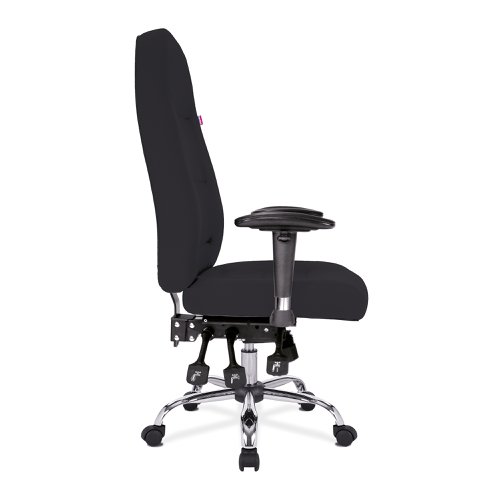 Nautilus Designs Babylon High Back Fabric 24 Hour Synchronous Task Operator Office Chair With Multi-Adjustable Arms Black - BCF/R440/BK