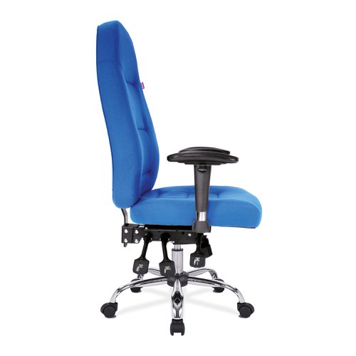 Nautilus Designs Babylon High Back Fabric 24 Hour Synchronous Task Operator Office Chair With Multi-Adjustable Arms Blue - BCF/R440/BL