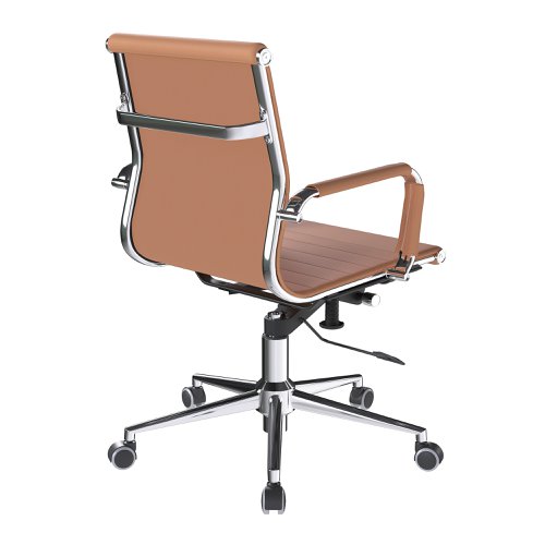 Nautilus Designs Aura Contemporary Medium Back Bonded Leather Executive Office Chair With Fixed Arms Coffee Brown - BCL/8003/BW