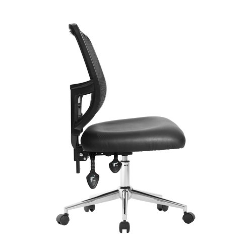 Nautilus Designs Nexus Designer Medium Back Mesh Operator Office Chair Sculptured Lumbar and Spine Support Black Vinyl - BCM/K512/BKV