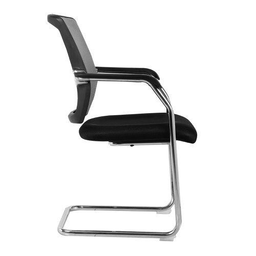 Nautilus Designs Nexus Designer Medium Back Two Tone Mesh Visitor Chair Sculptured Lumbar/Spine Support & Fixed Arms Black - BCM/K512V/BK