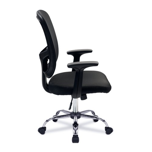 Nautilus Designs Crusader Designer High Back Mesh Task Operator Office Chair With Fixed Arms Black - BCM/S550/BK